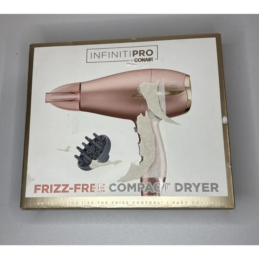 Conair 753 Infiniti Pro Frizz-Free Compact Dryer. With Attachments Open Box